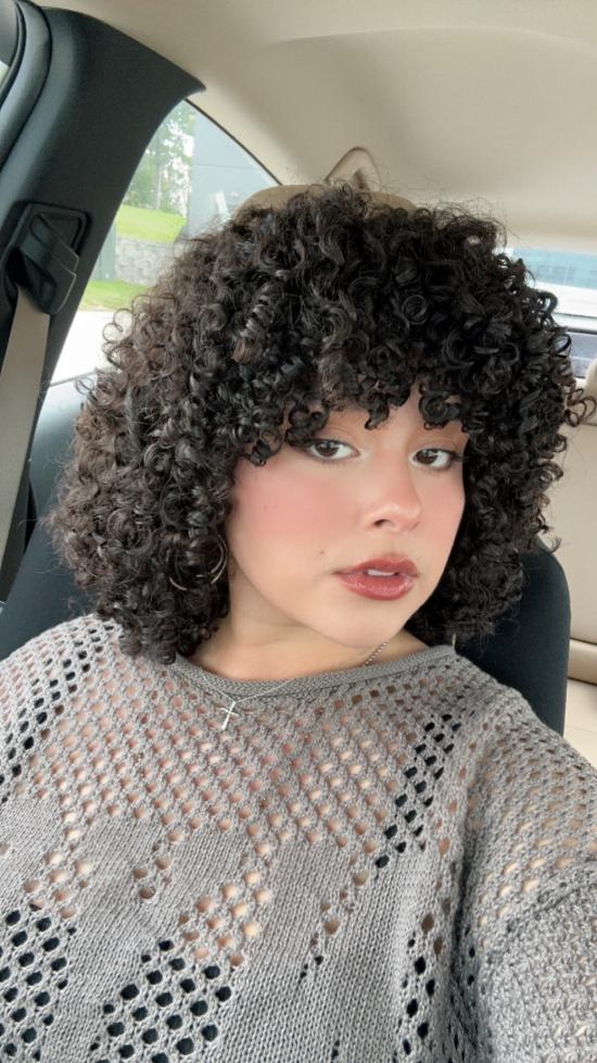 selfie with curly hair 